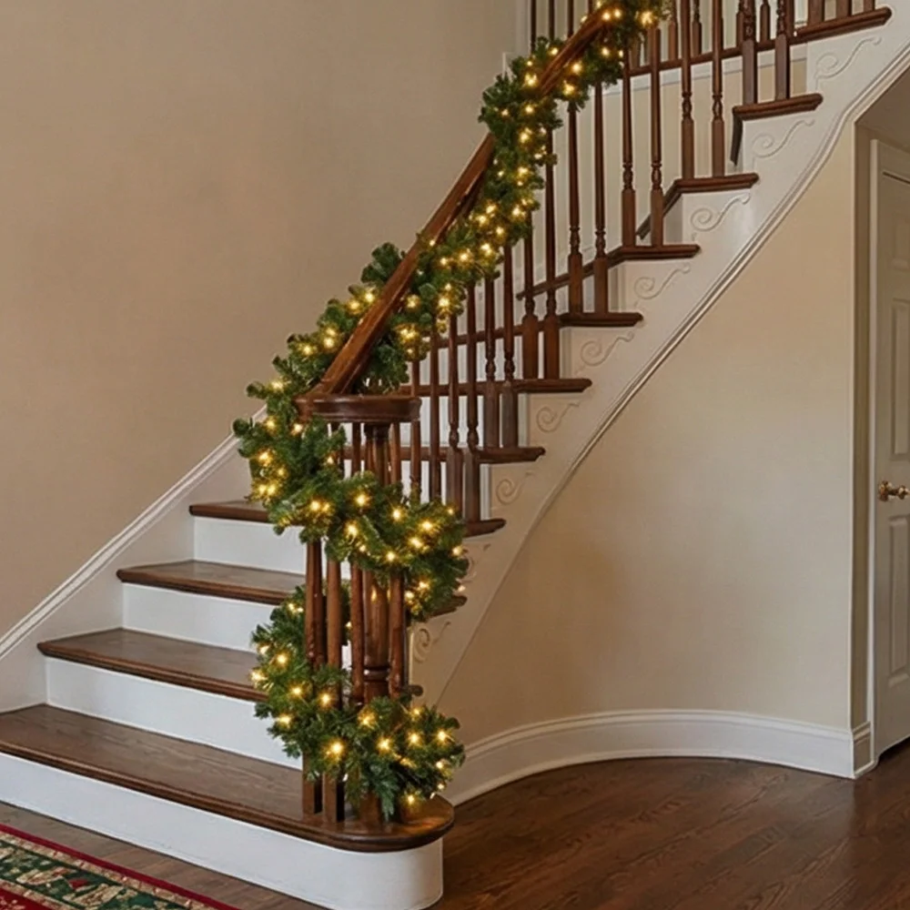 2.7M Artificial Green Christma - Christmas Wreath Fake ulasan dan harga