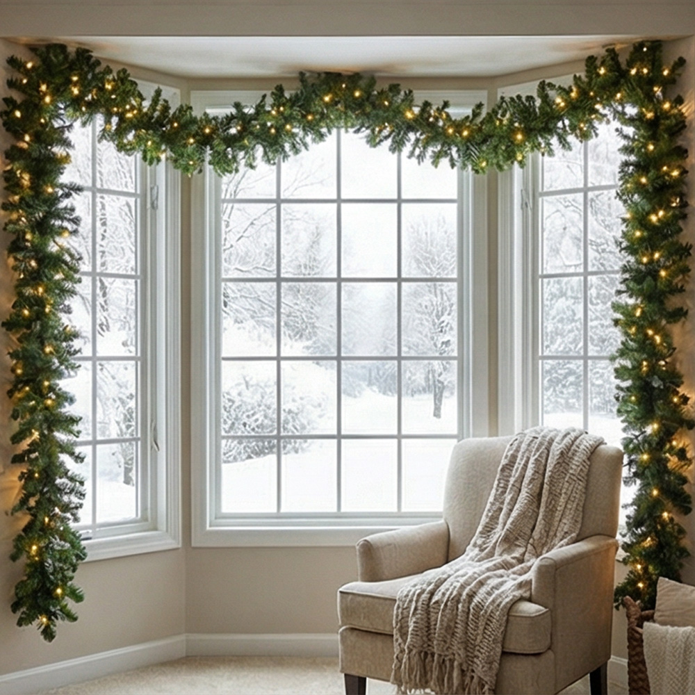 2.7M Artificial Green Christma - Christmas Wreath Fake ulasan dan harga