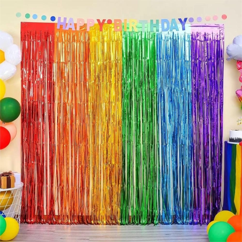 Party Backdrop Fringe Tinsel C - Tinsel Garland Decoration ulasan dan harga