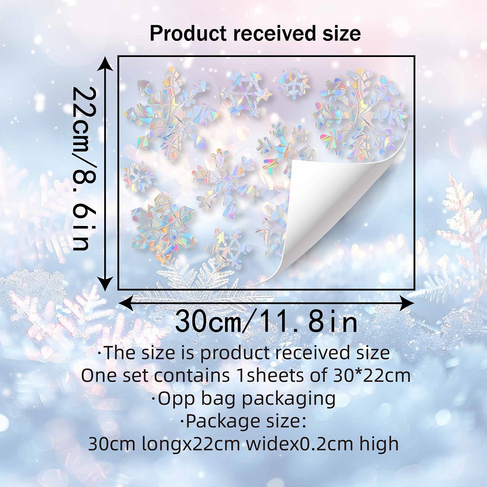 Snowflake Electrostatic Colorf - Snowflake Window Decal ulasan dan harga