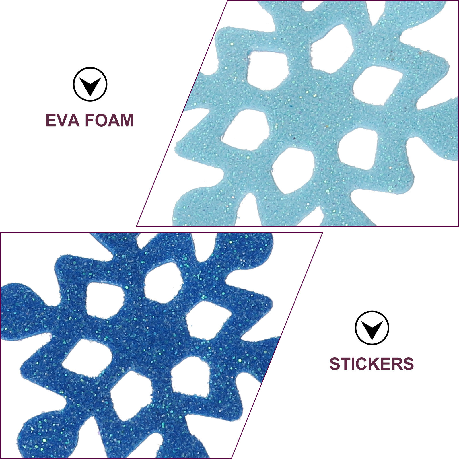 Snowflake Foam Stickers Glitte - Snowflake Window Decal ulasan dan harga