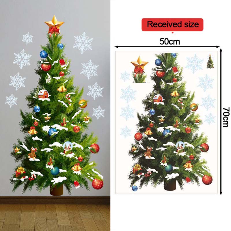 Christmas Tree Wall Stickers G - Snowflake Window Decal ulasan dan harga