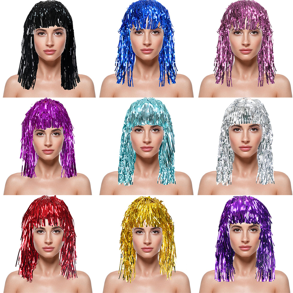 Cosplay Disco Wig Foil Tinsel  - Tinsel Garland Decoration ulasan dan harga