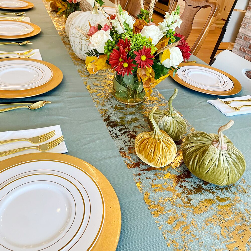 Sparkle Metallic Gold Thin Tab - Christmas Table Runner ulasan dan harga