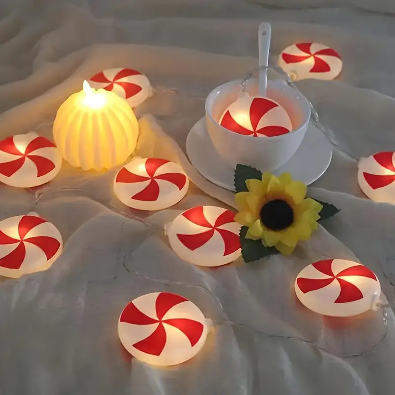 6m 40 LEDS Festive Candy Cane  - Led Fairy String Lights ulasan dan harga