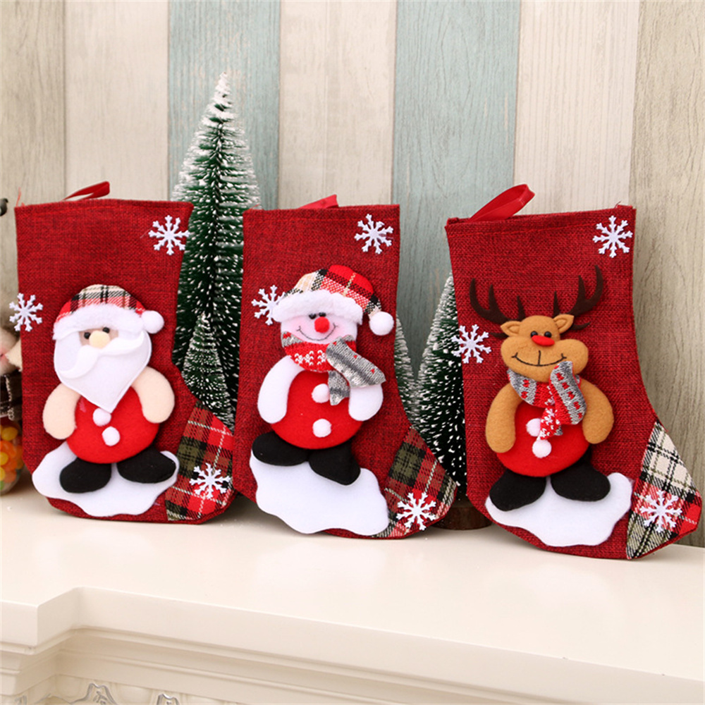 Linen Christmas Stockings Gift - Christmas Stocking Hanging ulasan dan harga