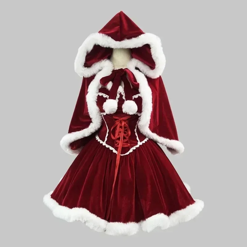 New Year Red Dress Cloak Cospl - Elf Costume Christmas ulasan dan harga