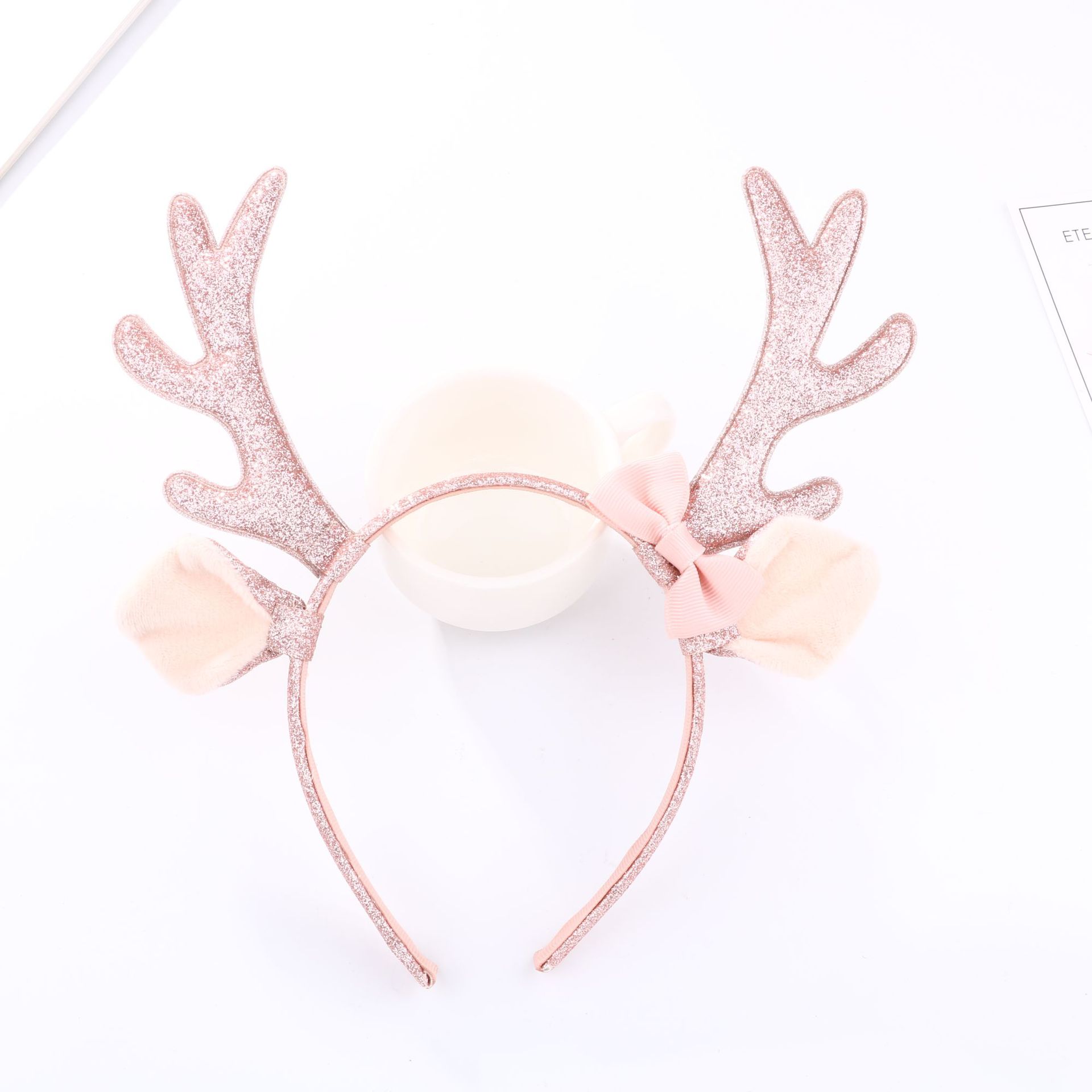 Cute Pink Glitter Reindeer Ant - Reindeer Antlers Headband ulasan dan harga
