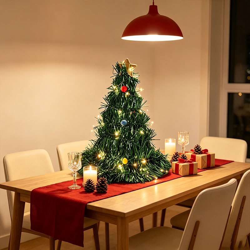 Foldable Green Tinsel Mini Chr - Star Tree Topper ulasan dan harga