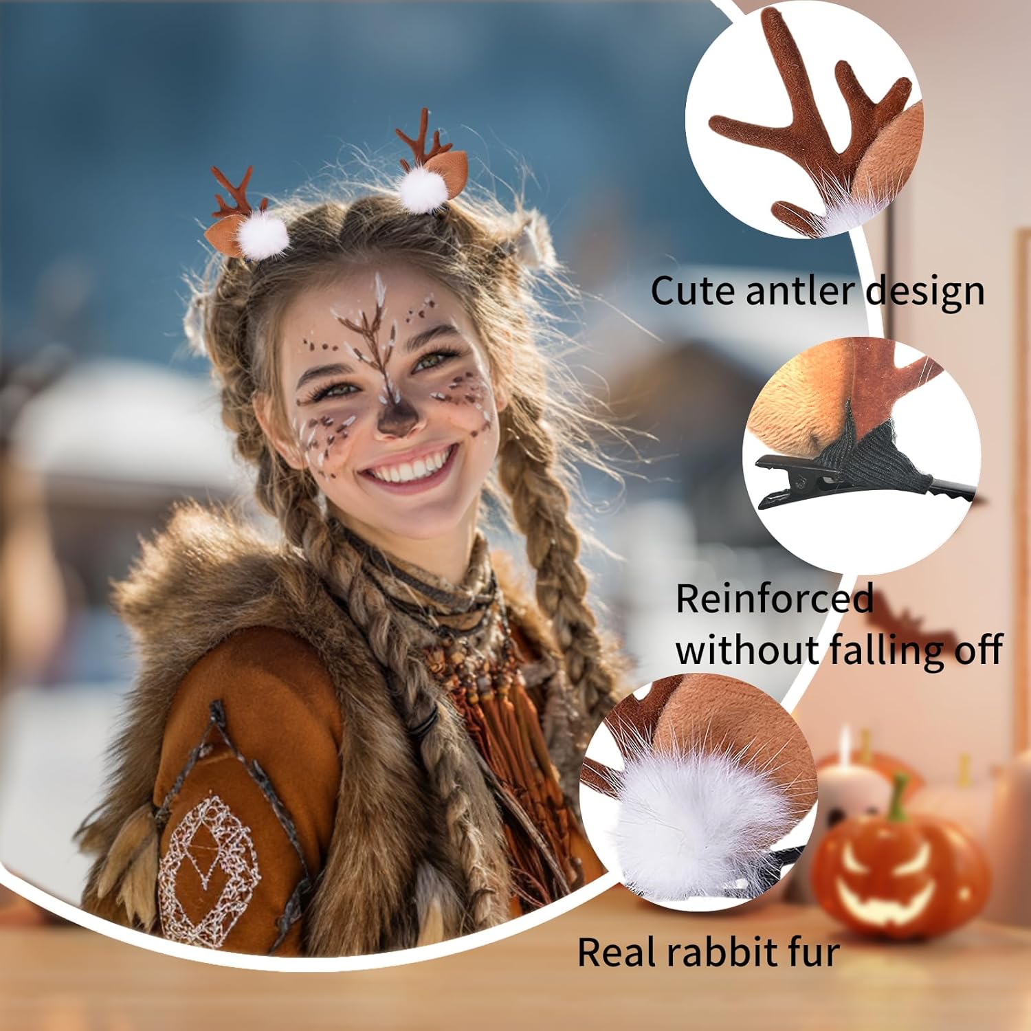 1/2Pairs Small Deer Ears Antle - Reindeer Antlers Headband ulasan dan harga